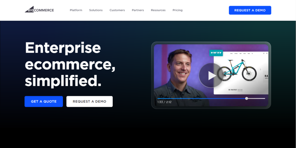 BigCommerce homepage - Screenshot