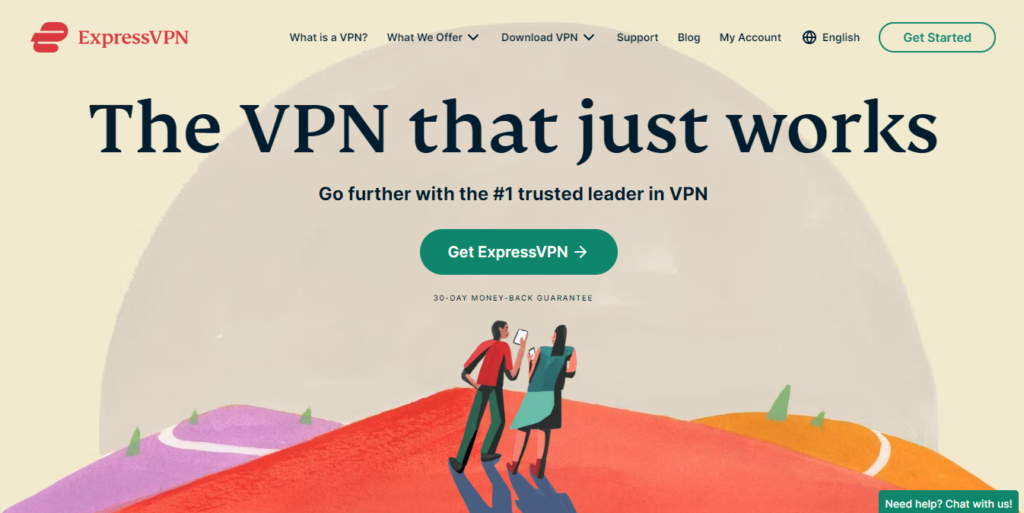 ExpressVPN homepage - Screenshot