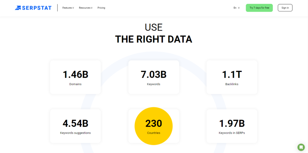 Serpstat Homepage - Screenshot