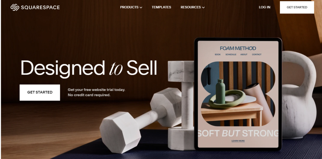 SquareSpace homepage - Screenshot