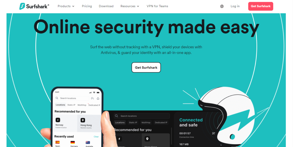 Surfshark homepage - Screenshot