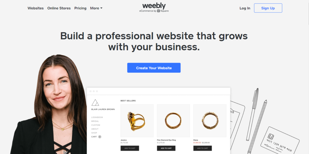 Weebly homepage - Screenshot