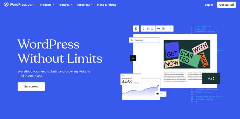 Wordpress homepage - Screenshot