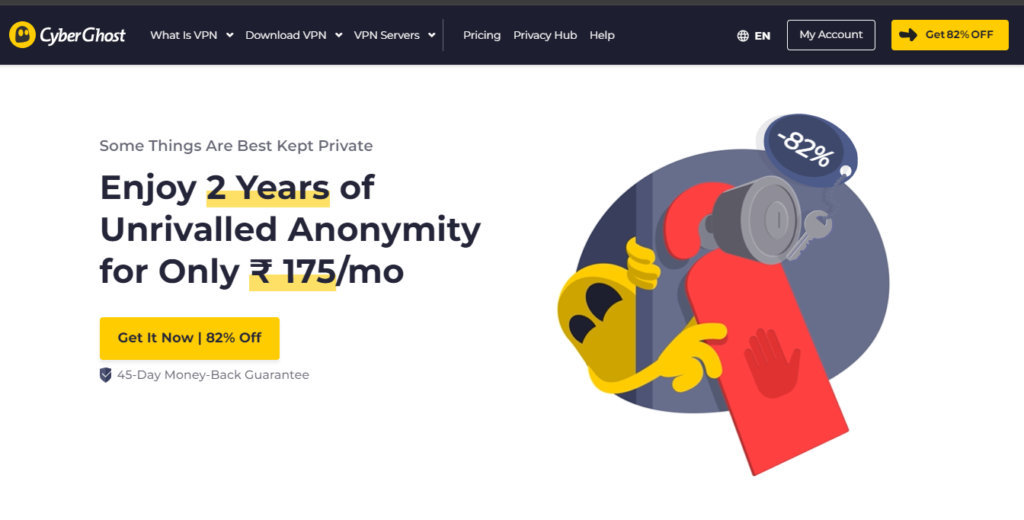 Cyberghost homepage - Screenshot