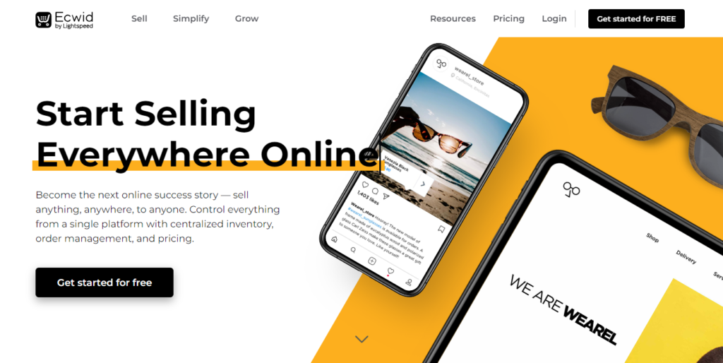 Ecwid homepage - Screenshot