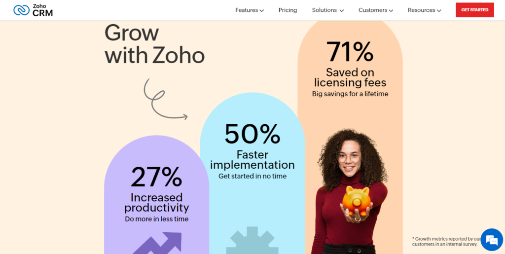 Zoho Homepage - Screenshot
