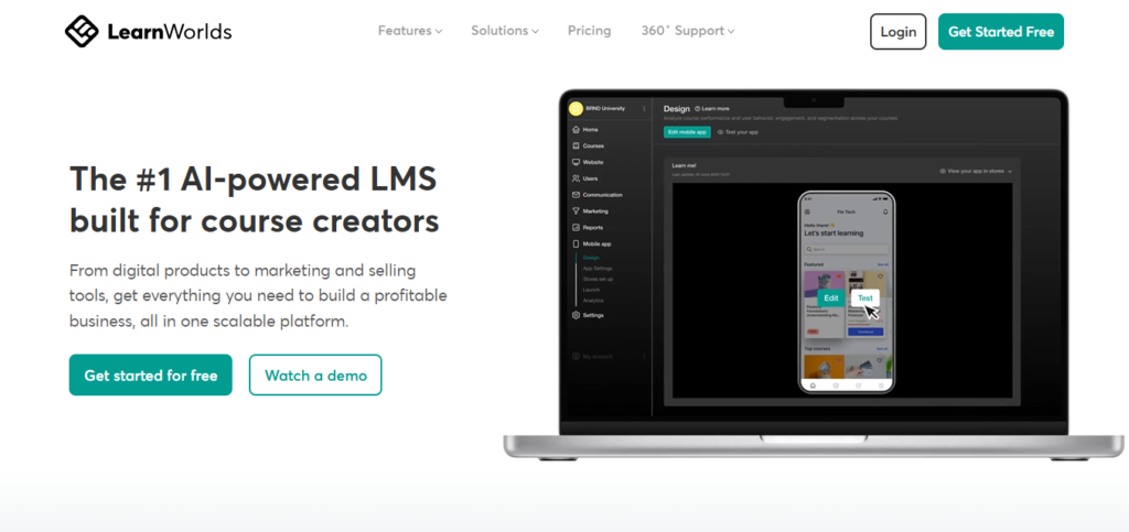 LearnWorlds Homepage - Screenshot