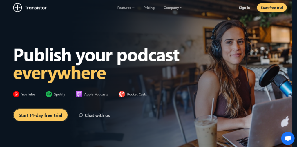 Transistor homepage - Screenshot