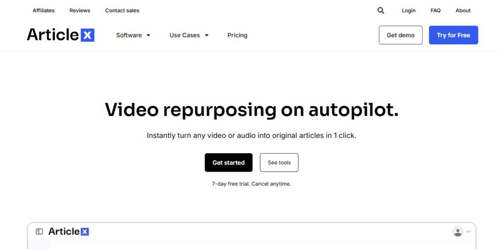 ArticleX Homepage - Screenshot