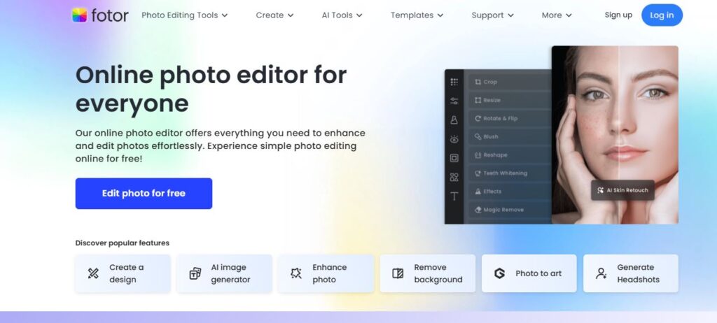 FOTOR Homepage - Screenshot