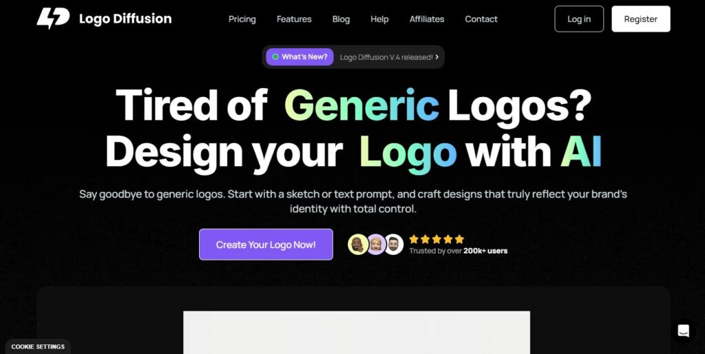 Logo Diffusion Homepage - Screenshot