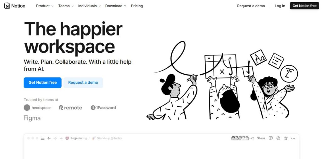 Notion Homepage - Screenshot