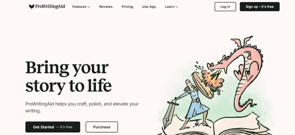ProWritingAid Homepage - Screenshot