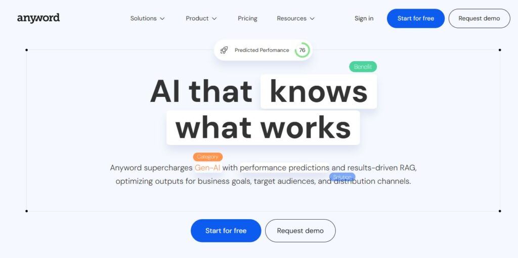 Anyword Homepage - Screenshot