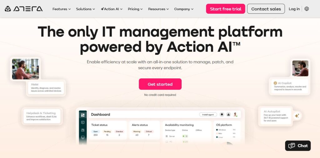 Atera homepage - Screenshot