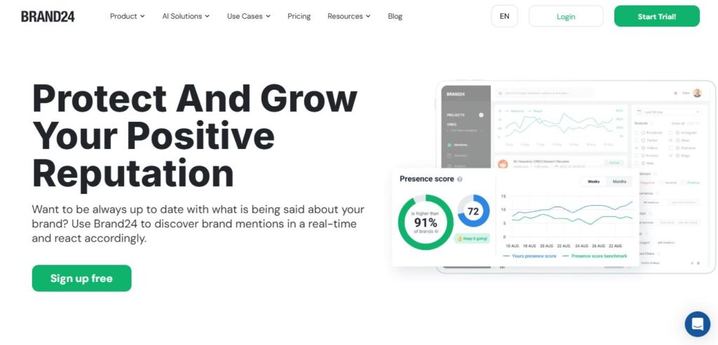 Brand24 homepage - Screenshot
