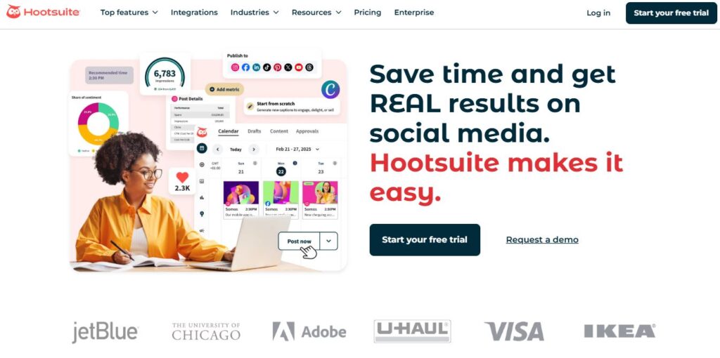 Hootsuite homepage - Screenshot
