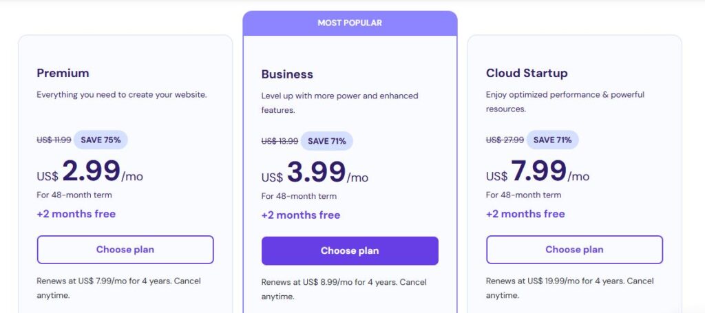 Hostinger Pricing in USD