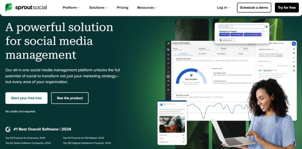 SproutSocial homepage - Screenshot