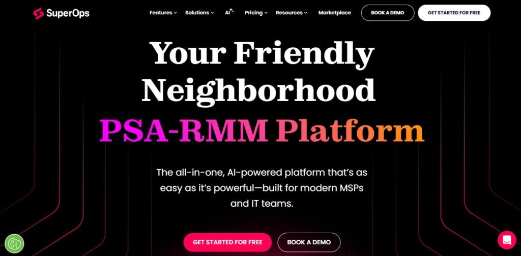 SuperOps homepage - Screenshot