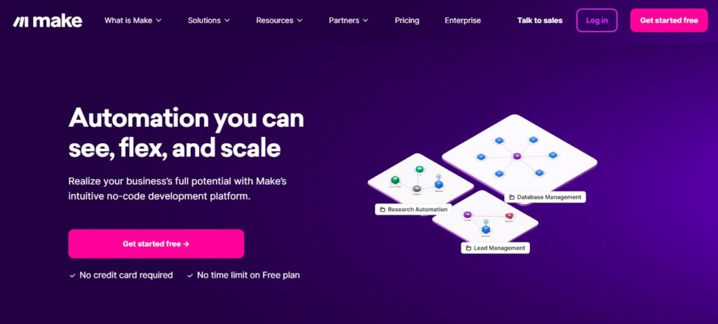 make.com homepage - Screenshot
