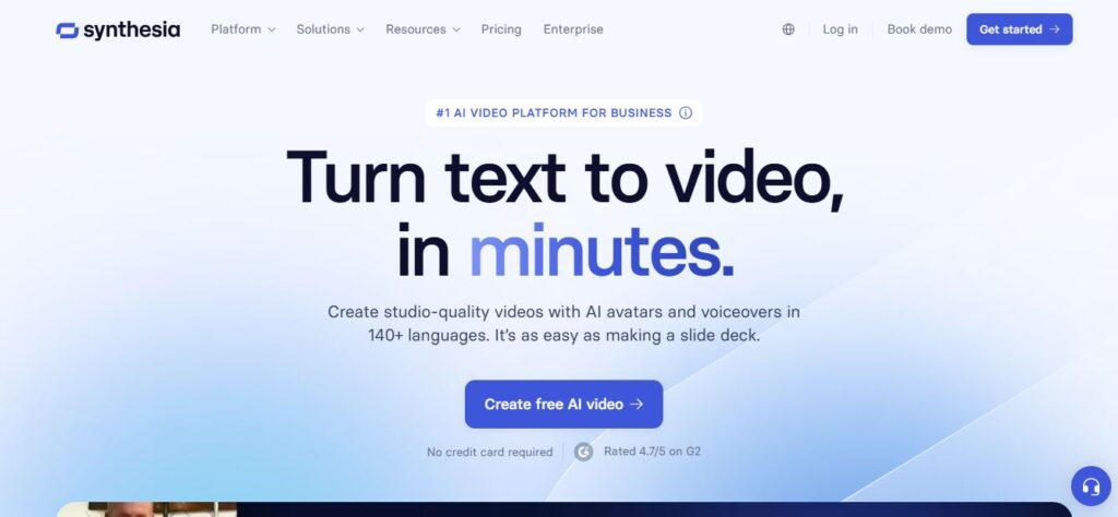 Synthesia Homepage - Screenshot