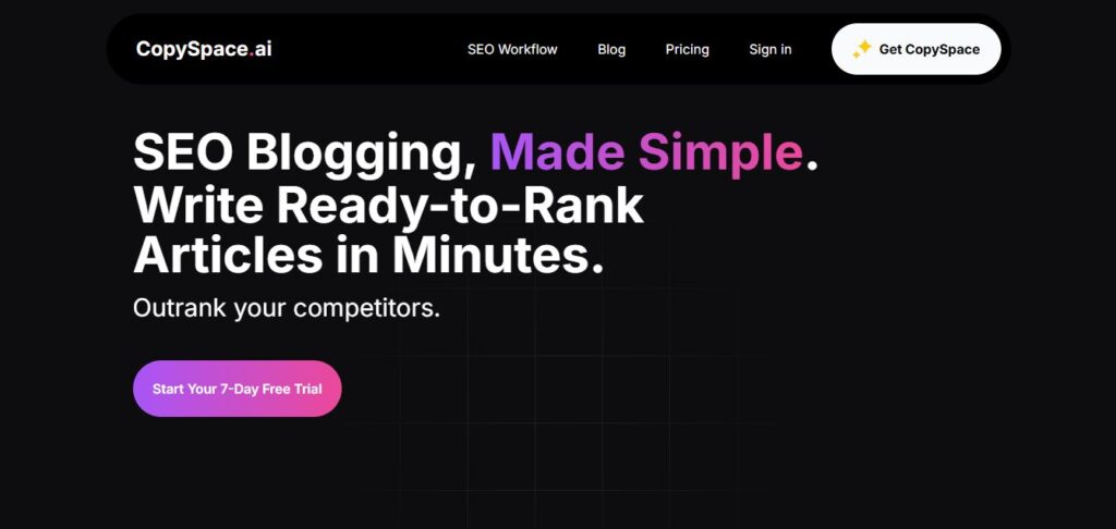 Copyspace AI homescreen - Screenshot